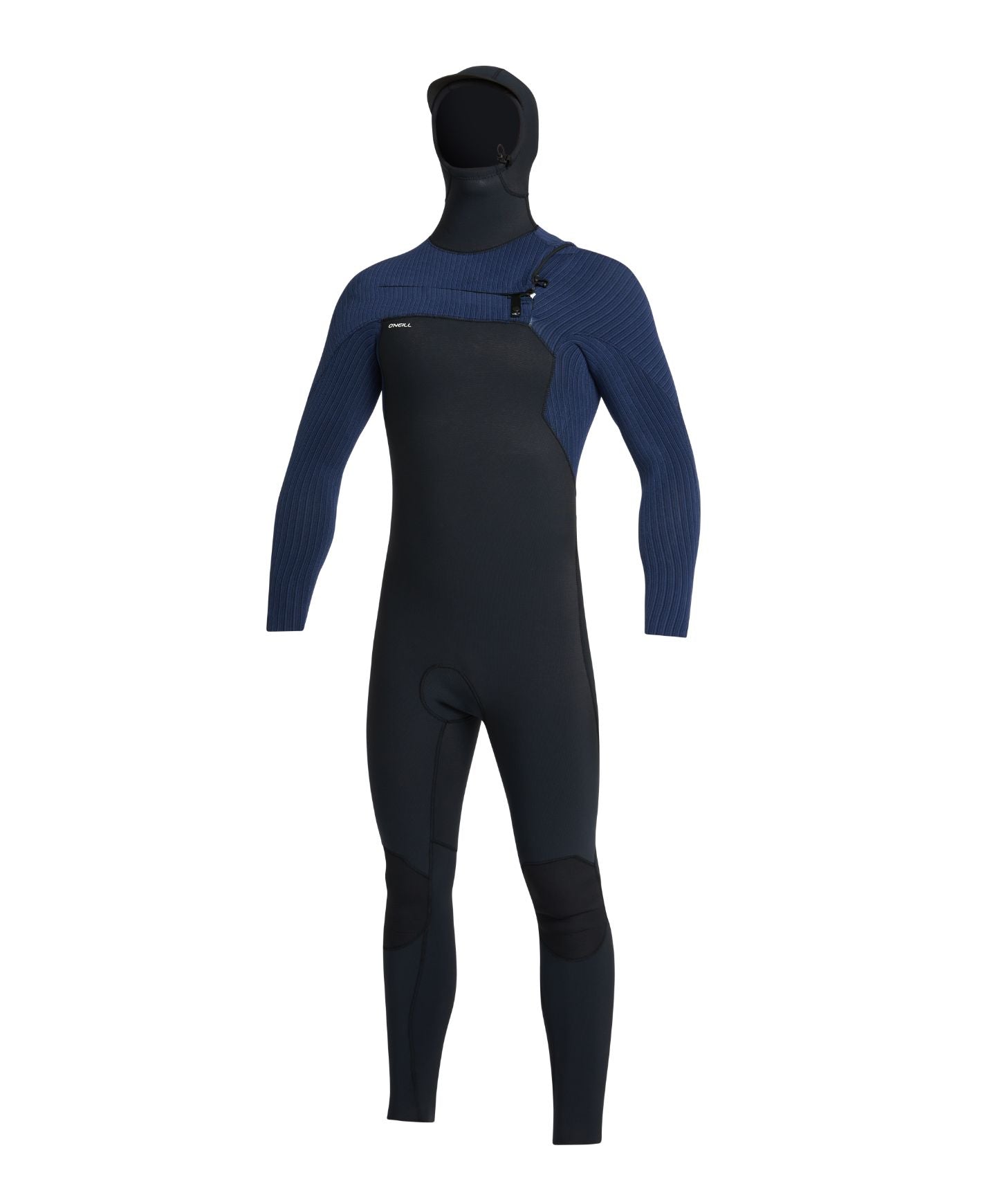 HyperFreak 5/4+ Hooded Steamer Chest Zip Wetsuit - Black Navy