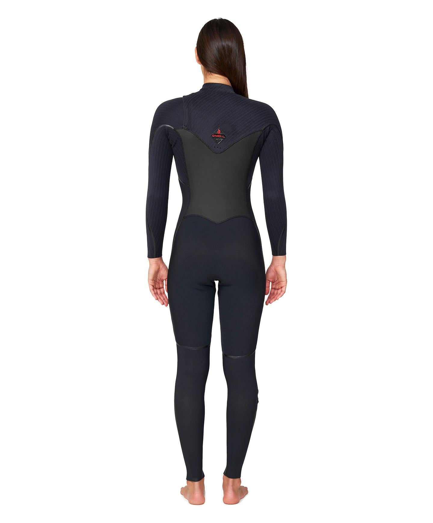 Women's HyperFire X 4/3mm Steamer Chest Zip Wetsuit - Black