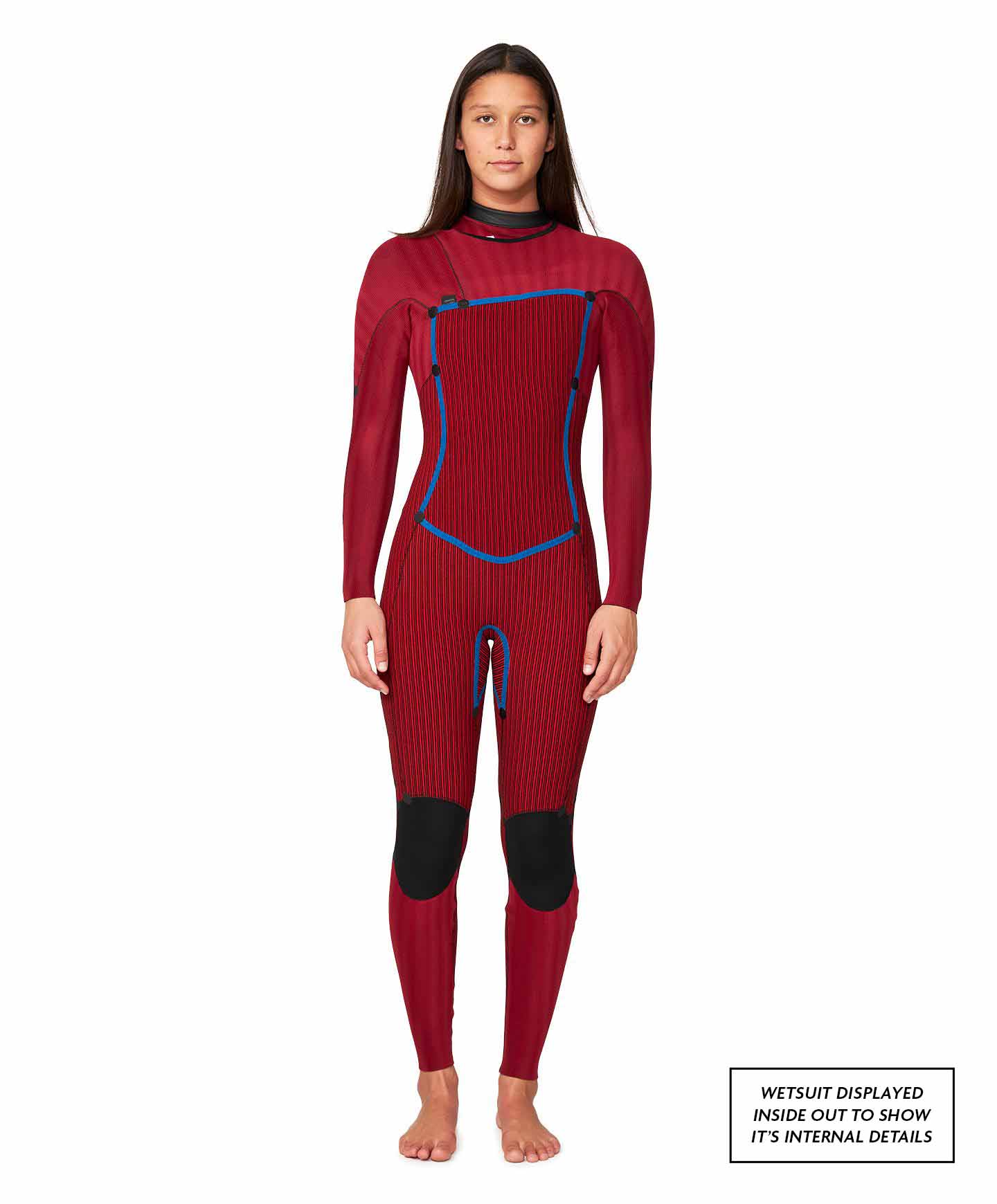 Women's HyperFire X 3/2mm Steamer Chest Zip Wetsuit - Black