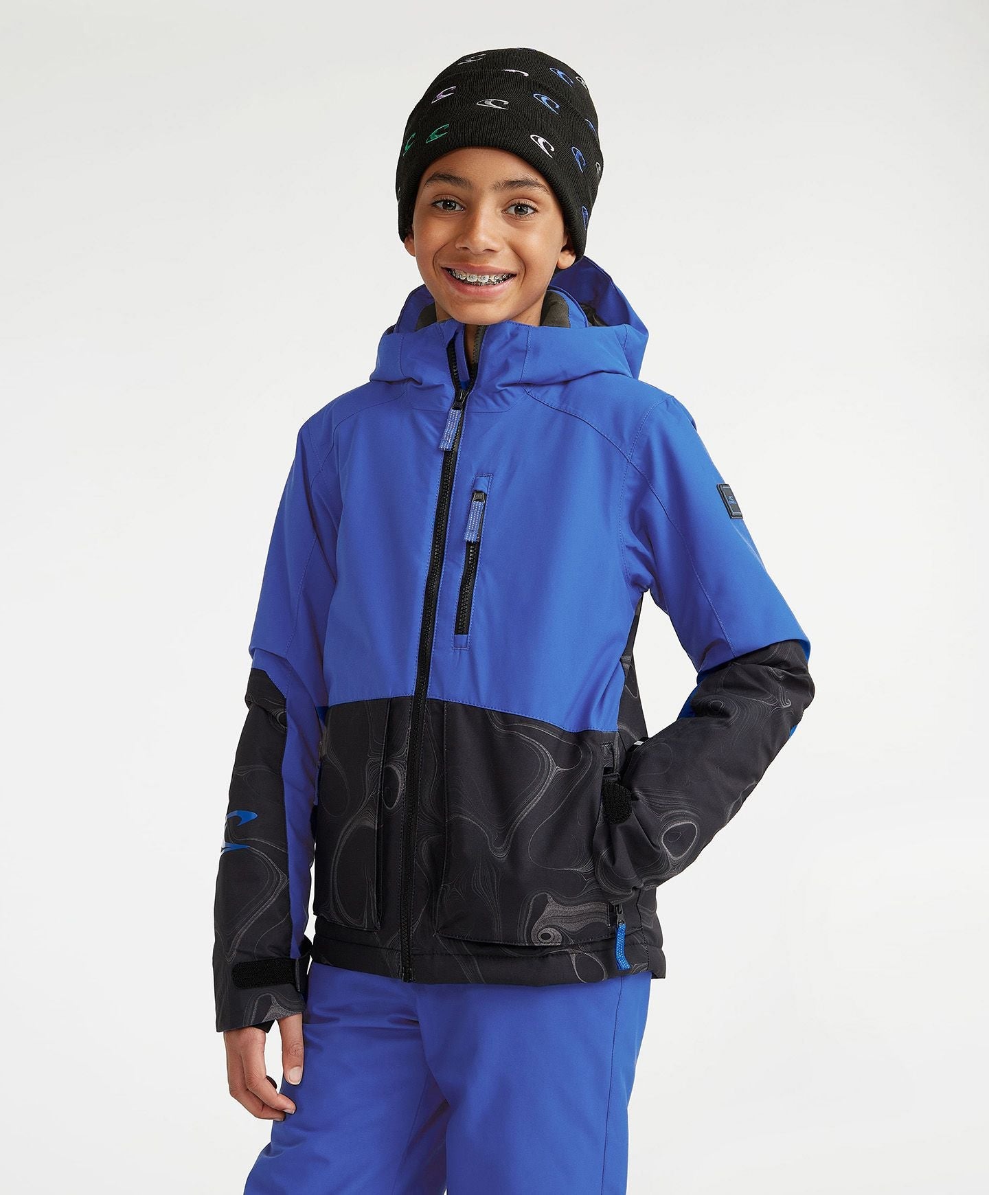 Boy's Texture Snow Jacket - Black Coding