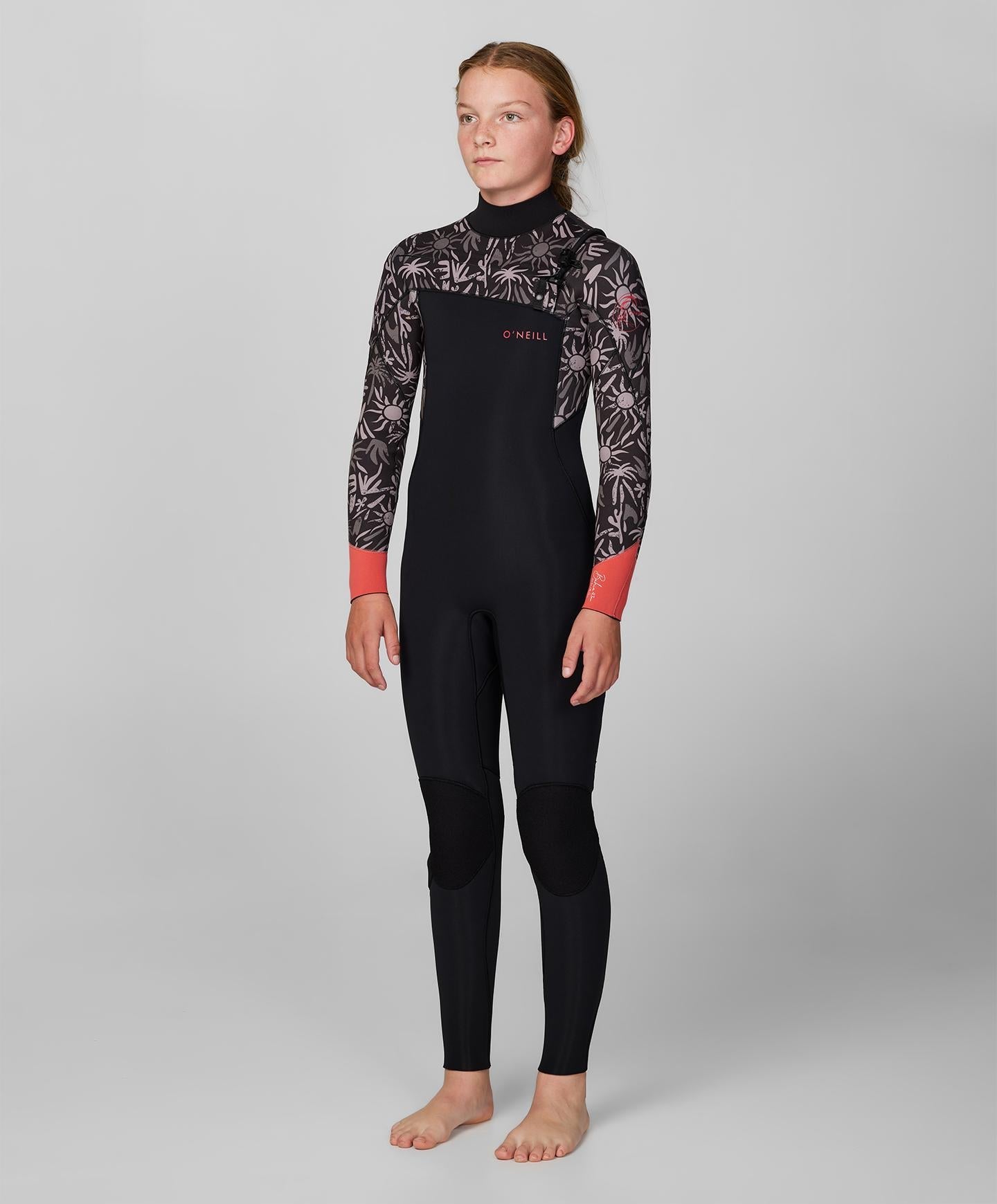 Girl's Bahia 4/3mm Steamer Chest Zip Wetsuit - Follow The Sun