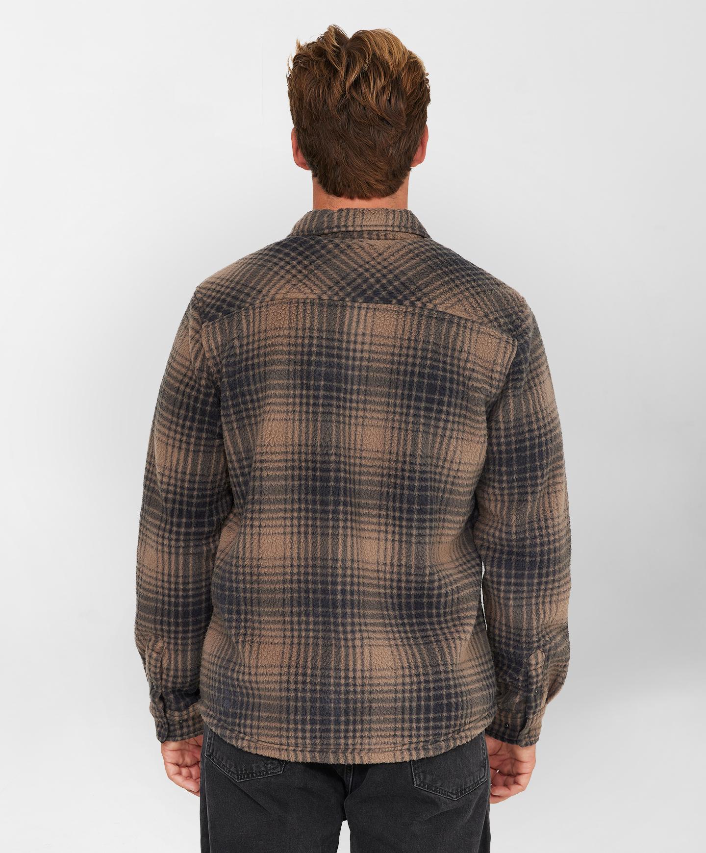 Glacier Plaid High Pile Superfleece - Chocolate Chip