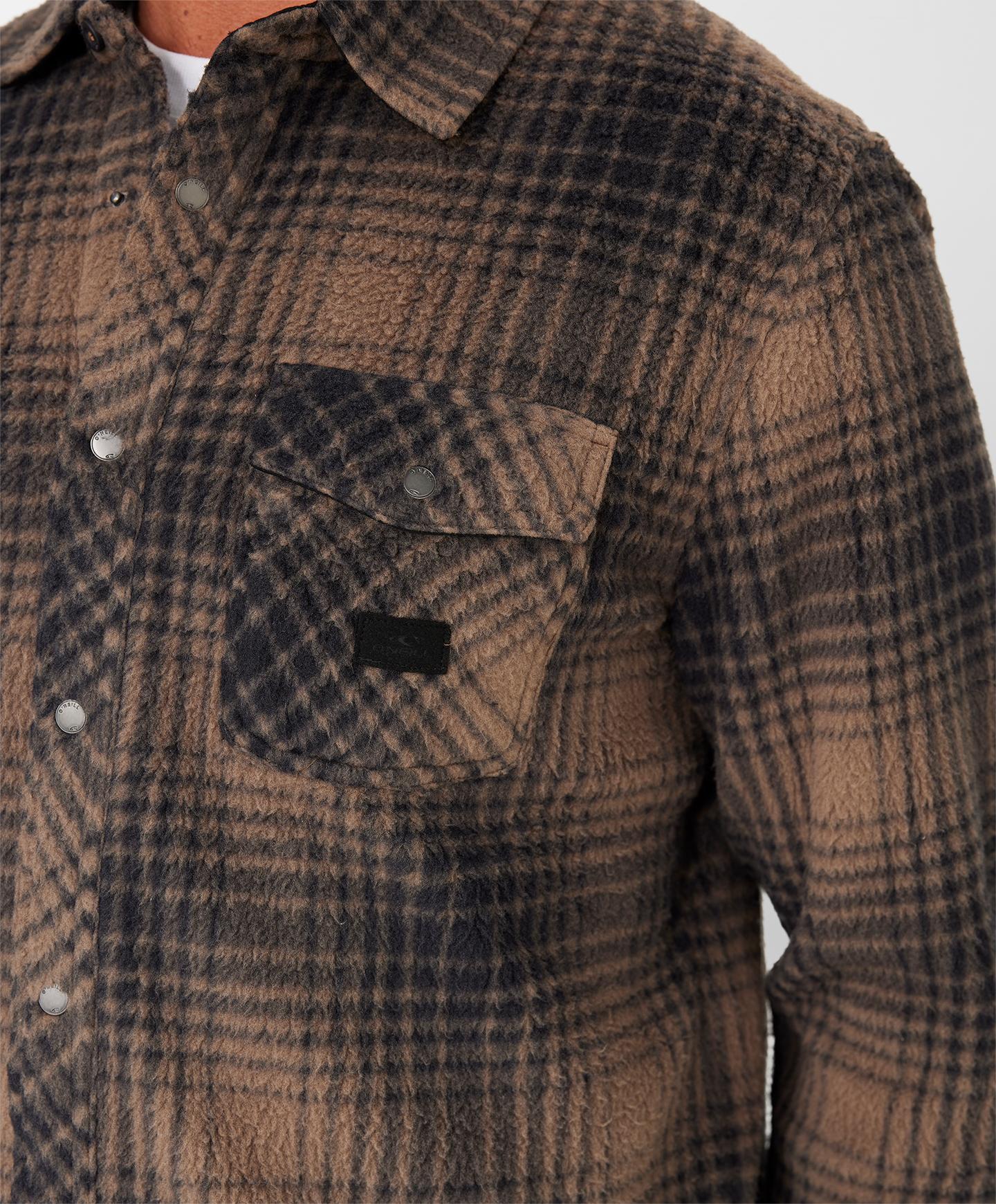 Glacier Plaid High Pile Superfleece - Chocolate Chip