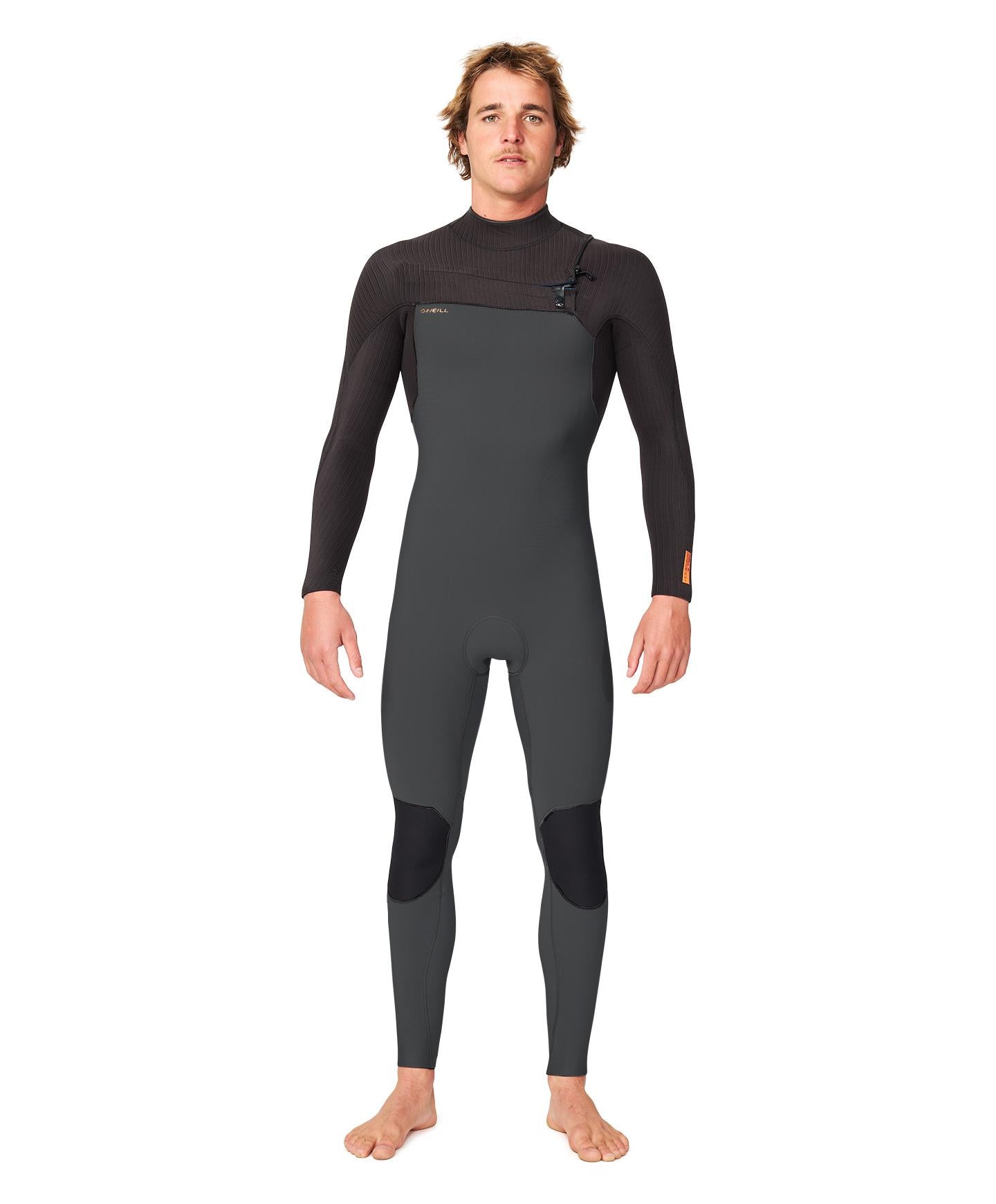 HyperFreak 4/3+ Steamer Chest Zip Wetsuit - Grey Raven