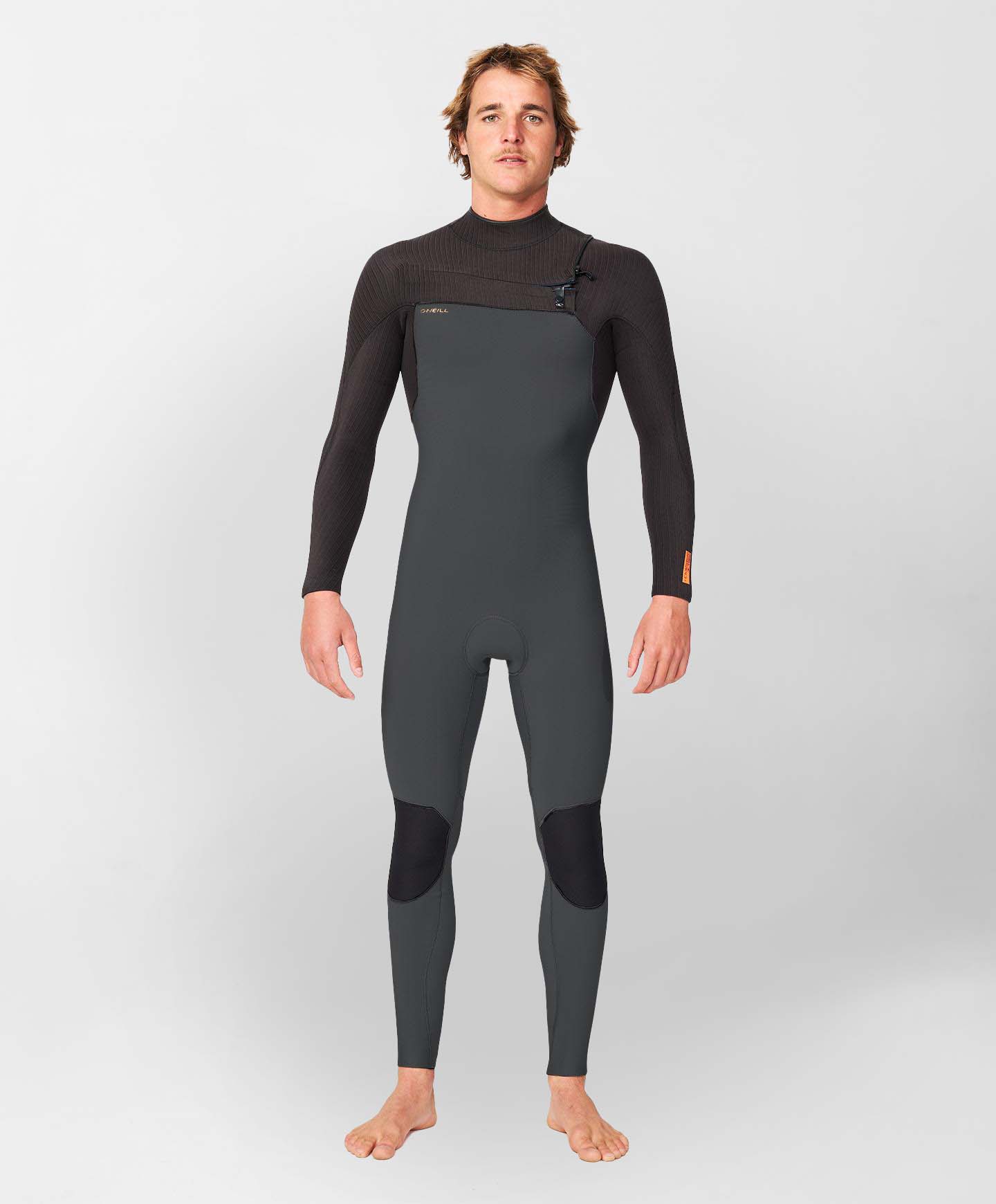 HyperFreak 4/3+ Steamer Chest Zip Wetsuit - Grey Raven