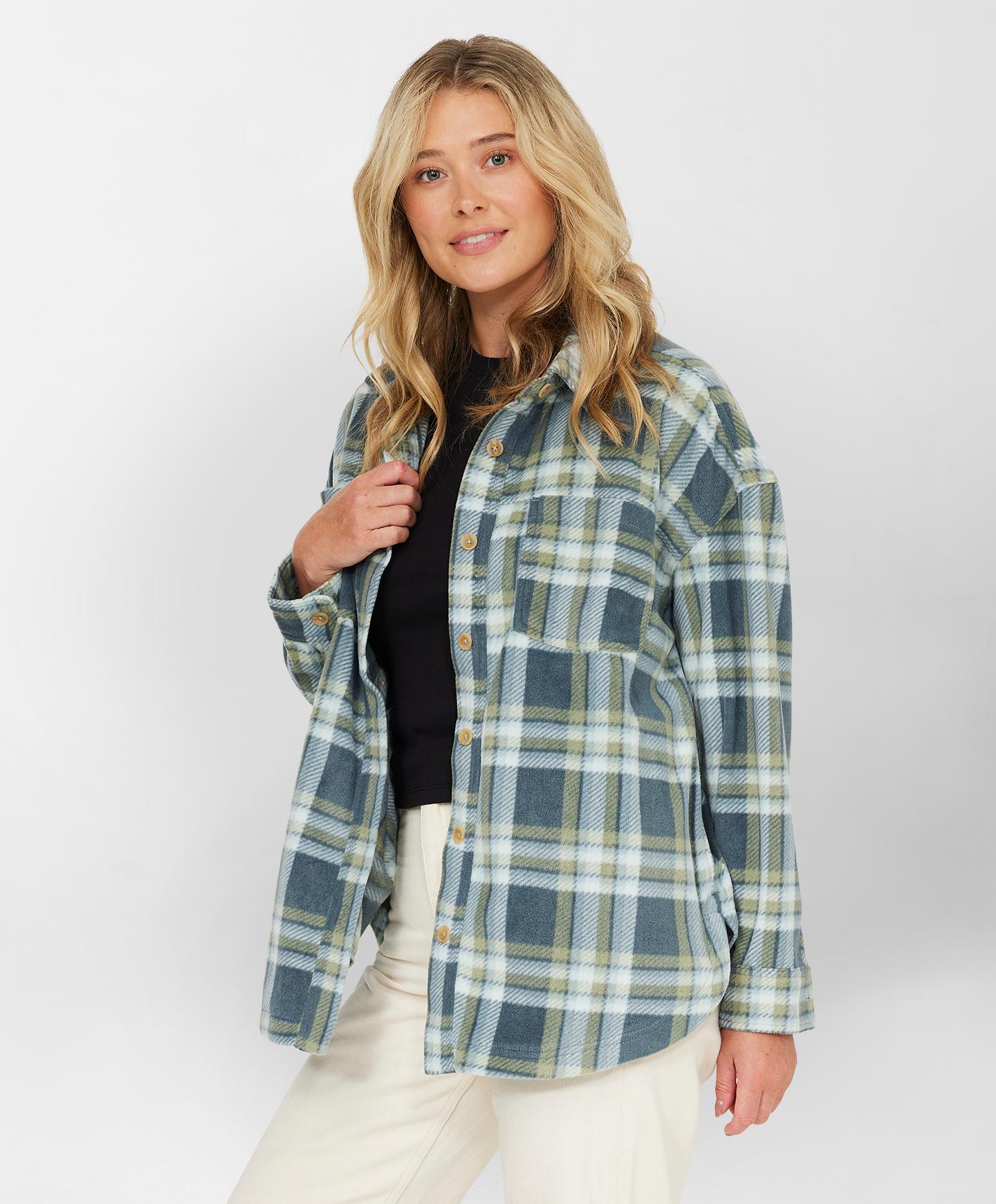 Rune Woven Top - Silver Blue