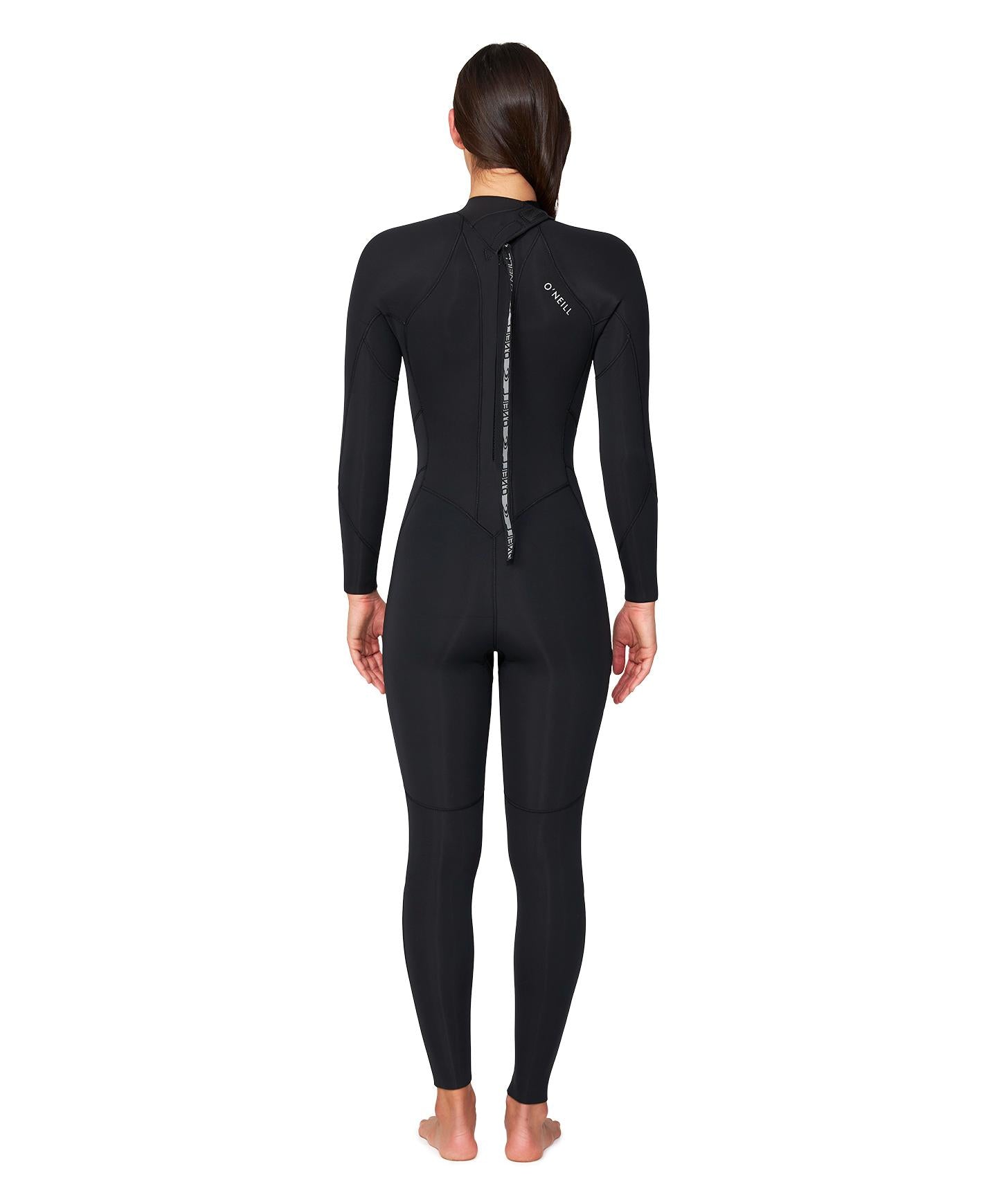 Womens Bahia 3/2mm Steamer Back Zip Wetsuit - Black