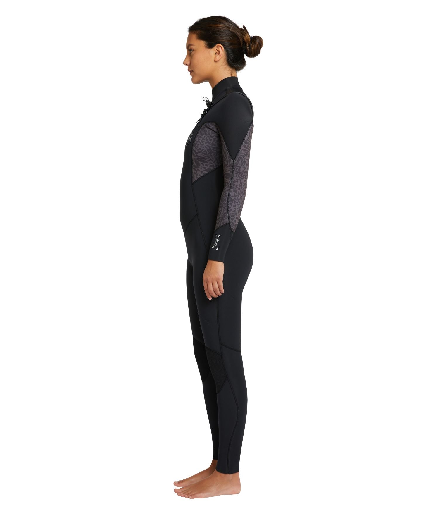 Women's Bahia 4/3mm Steamer Chest Zip Wetsuit - Black Night Reef