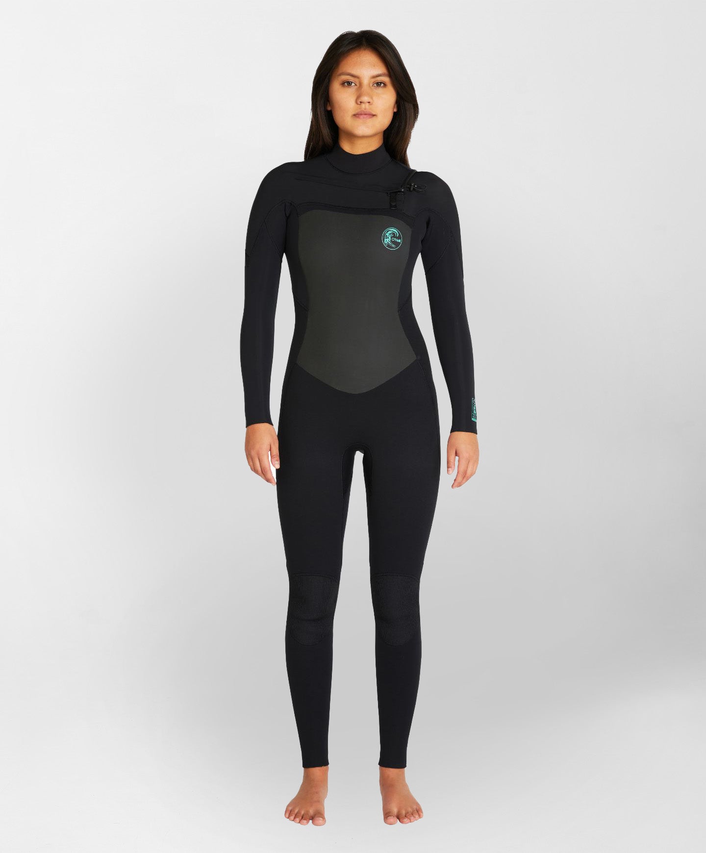 Womens Focus 4/3mm Steamer Chest Zip Sealed Wetsuit - Black